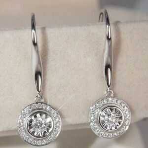 The Dazzling Dish 925 Silver White Sapphire Drop earrings